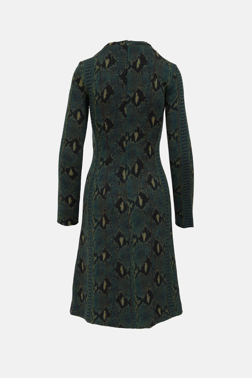 Chloé Wool Knit Patterned Dress