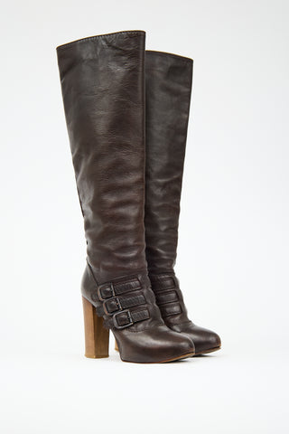 Chloé Leather Knee High Boot