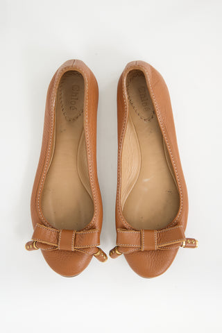 Chloé Leather Bow Ballet Flat