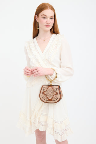 Chloé Leather Patchwork Floral Nile Bracelet Bag