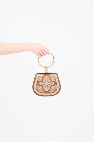 Chloé Leather Patchwork Floral Nile Bracelet Bag