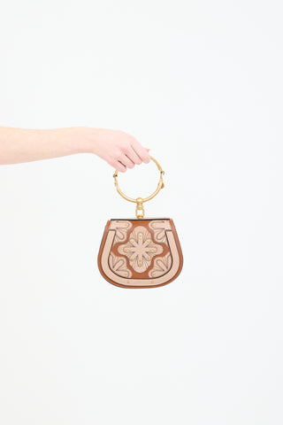 Chloé Leather Patchwork Floral Nile Bracelet Bag
