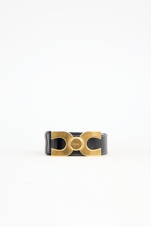 Chloé Leather Logo Buckle Belt