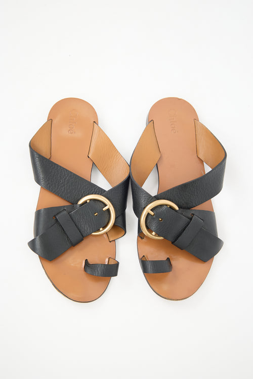 Chloé Leather Nils Buckle Sandal