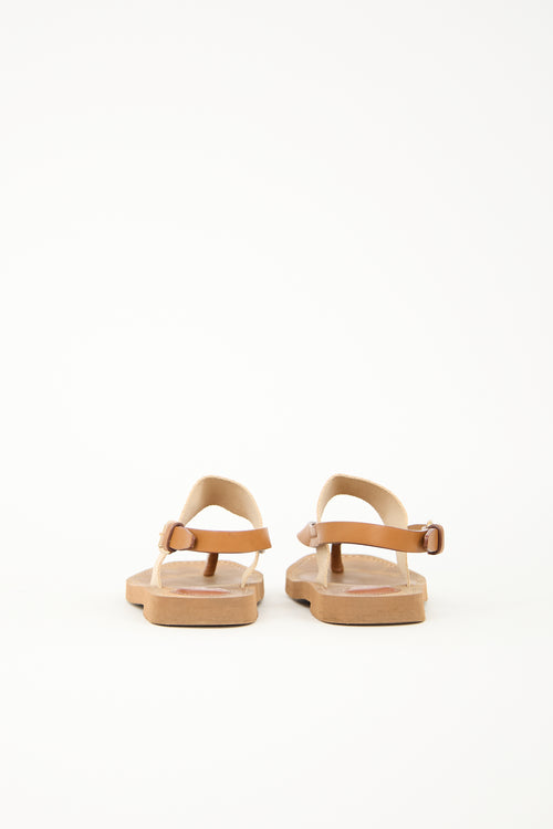 Chloé Leather & Canvas Logo Sandal