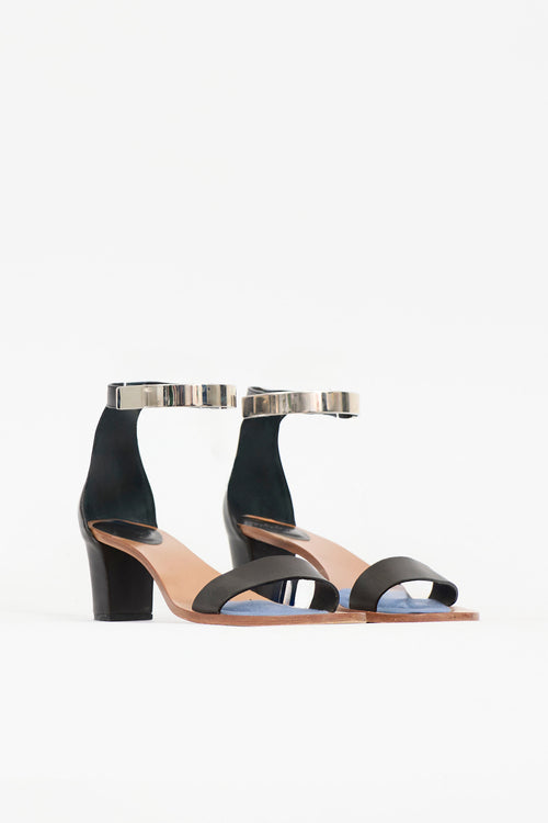 Chloé Leather & Metal Cuff Sandal