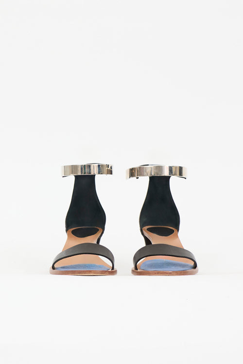 Chloé Leather & Metal Cuff Sandal