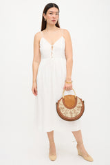 Chloé Leather & Raffia Pixie Crossbody Bag
