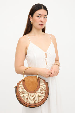 Chloé Leather & Raffia Pixie Crossbody Bag