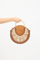 Chloé Leather & Raffia Pixie Crossbody Bag