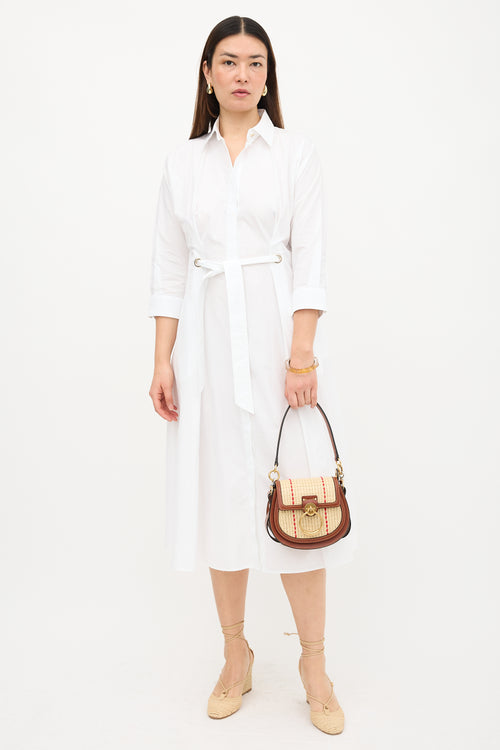 Chloé Leather & Raffia Small Tess Bag