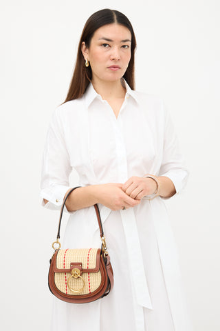 Chloé Leather & Raffia Small Tess Bag