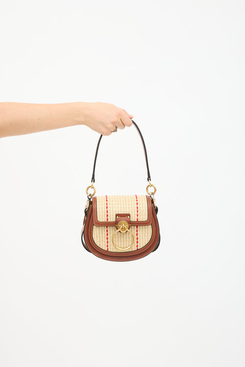 Chloé Leather & Raffia Small Tess Bag