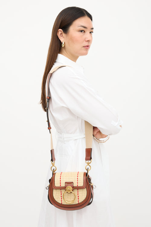 Chloé Leather & Raffia Small Tess Bag