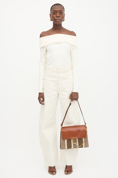 Chloé Leather & Shearling Medium Faye Bag