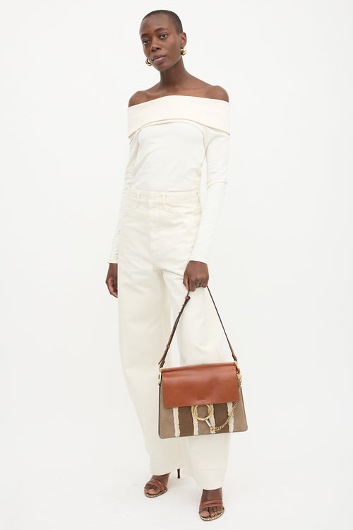 Chloé Leather & Shearling Medium Faye Bag