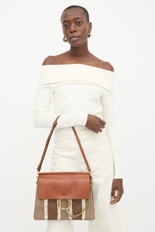 Chloé Leather & Shearling Medium Faye Bag