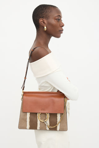 Chloé Leather & Shearling Medium Faye Bag