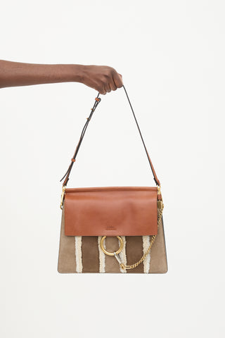 Chloé Leather & Shearling Medium Faye Bag