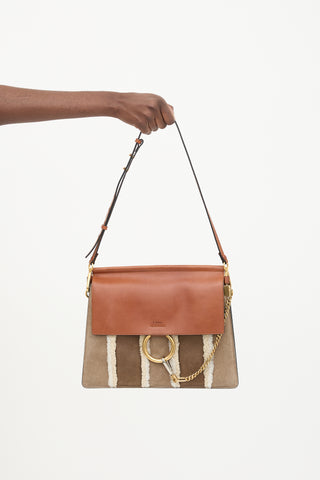 Chloé Leather & Shearling Medium Faye Bag