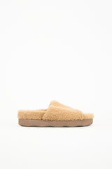 Chloé Leather & Shearling Wavy Slide