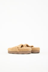 Chloé Leather & Shearling Wavy Slide