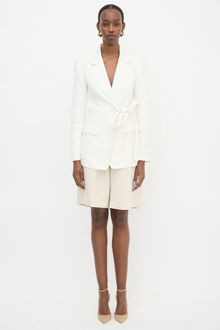 Chloé Linen Bedford Cord Wrap Blazer