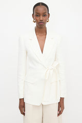 Chloé Linen Bedford Cord Wrap Blazer