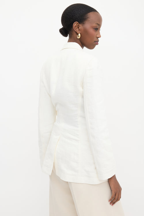 Chloé Linen Bedford Cord Wrap Blazer