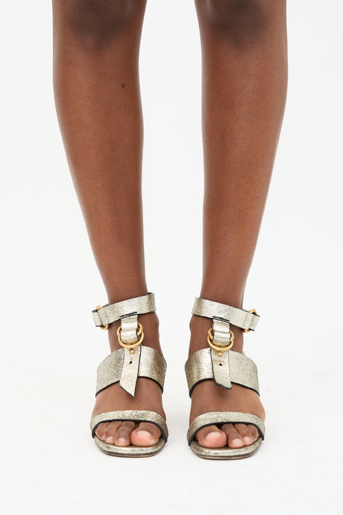 Chloé Metallic Leather Kingsley Sandal