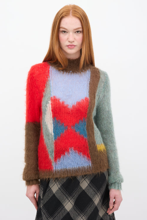 Chloé Multicolour Wool Mock Neck Sweater