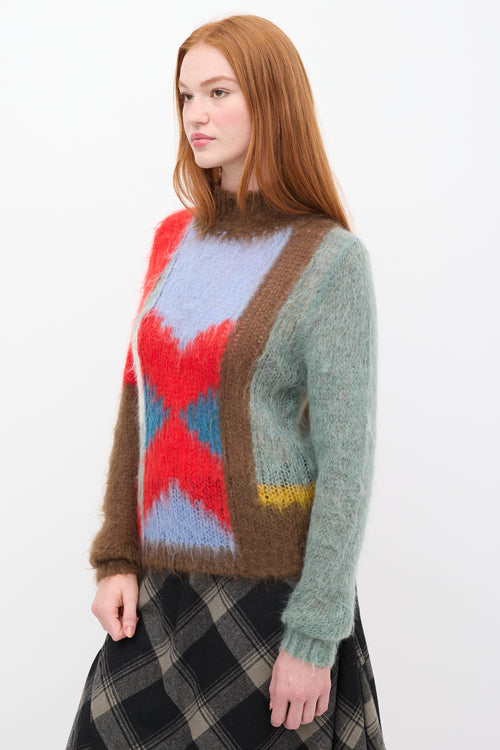 Chloé Multicolour Wool Mock Neck Sweater