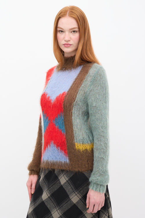 Chloé Multicolour Wool Mock Neck Sweater