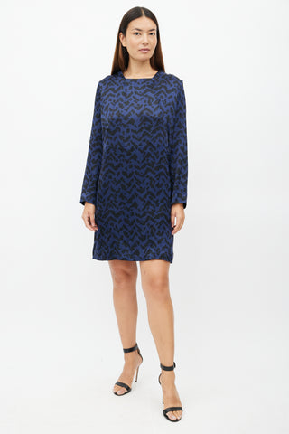 Chloé Navy & Black Silk Dress