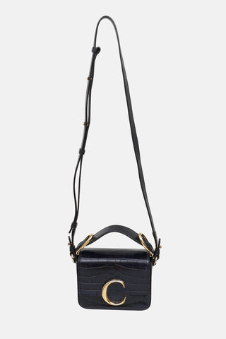 Chloé Embossed Leather Mini C Bag