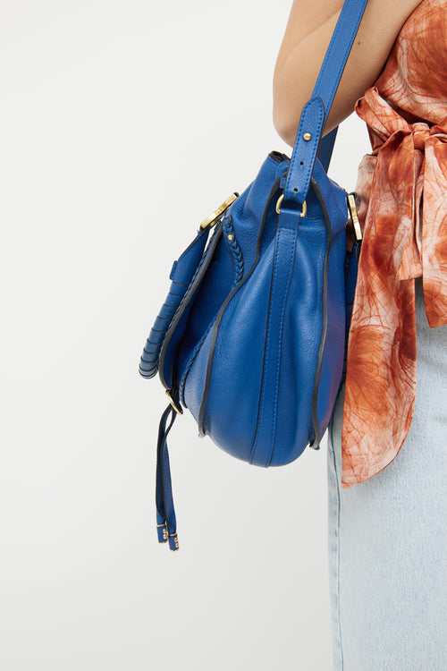 Chloé Navy Leather Marcie Double Carry Bag