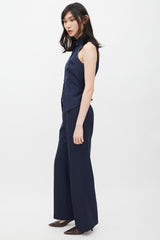 Chloé Navy Pinstripe Cutout Back Vest & Pant Suit