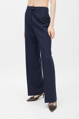 Chloé Navy Pinstripe Cutout Back Vest & Pant Suit