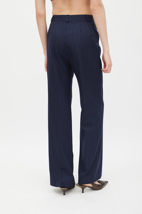Chloé Navy Pinstripe Cutout Back Vest & Pant Suit