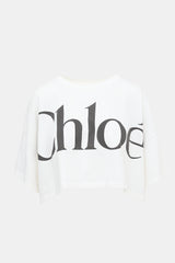 Chloé Oversized Cropped Logo T-Shirt