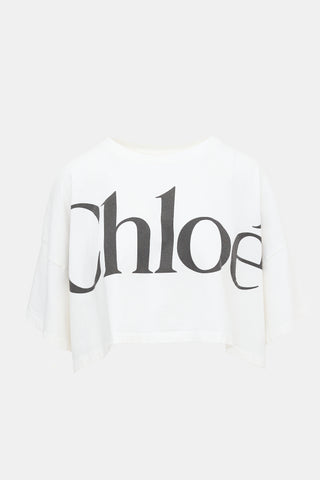 Chloé Oversized Cropped Logo T-Shirt