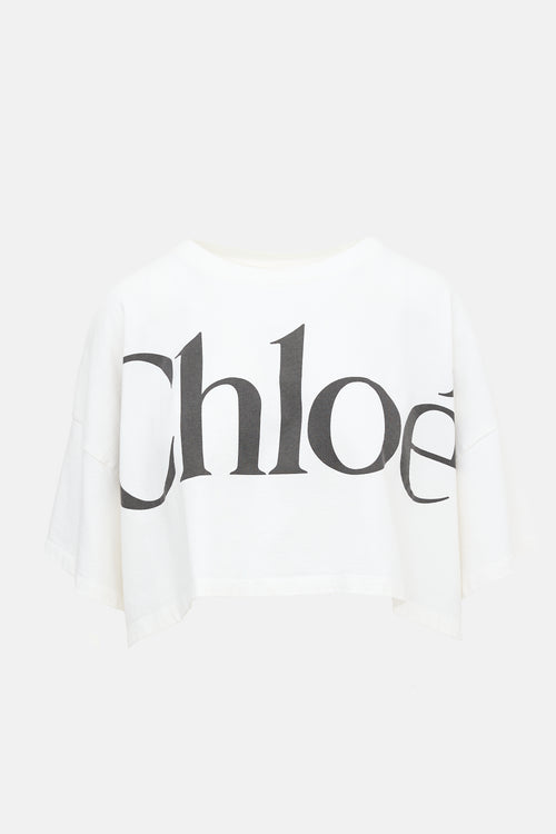 Chloé Oversized Cropped Logo T-Shirt