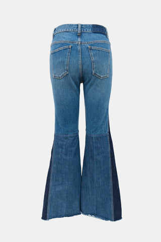 Chloé Patchwork Flared Leg Jeans