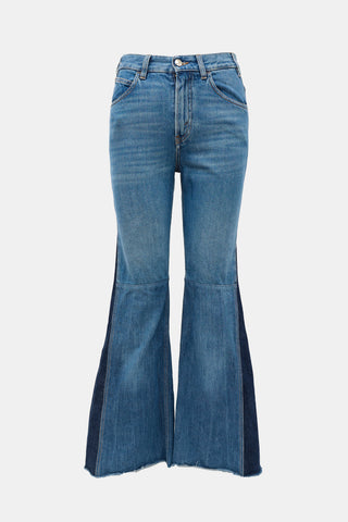 Chloé Patchwork Flared Leg Jeans