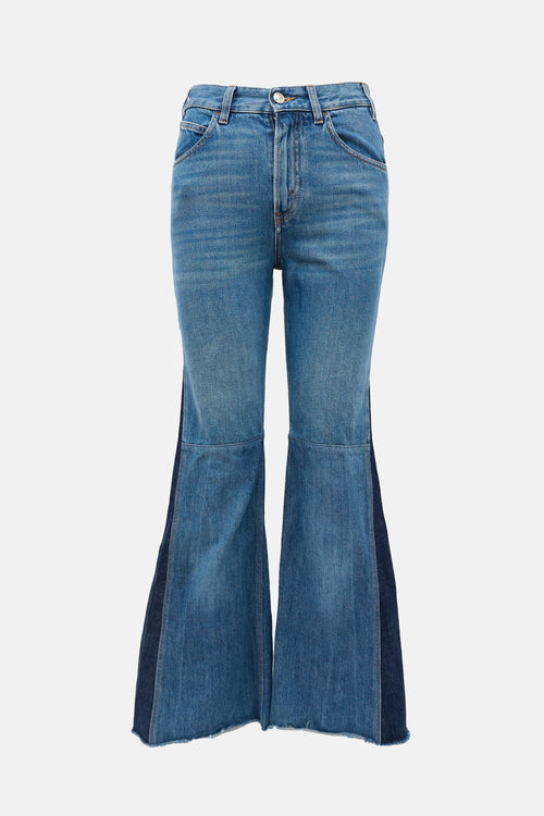 Chloé Patchwork Flared Leg Jeans
