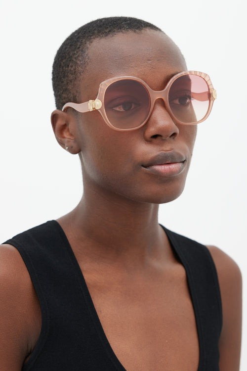 Chloé Pink & Gold CE749S Circular Sunglasses