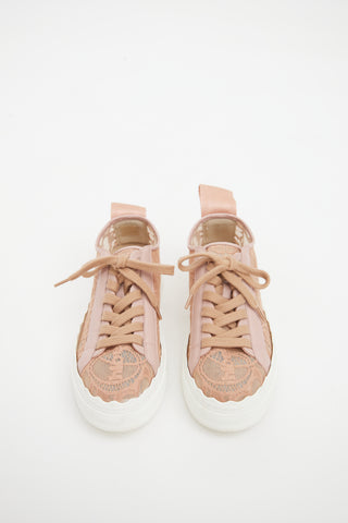 Chloé Pink Lauren Floral Lace Sneaker