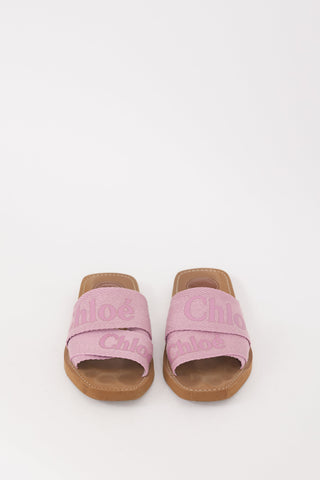 Chloé Brown & Pink Woody Logo Slide