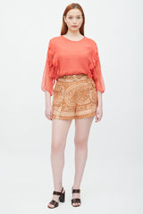 Chloé Pink Sheer Ruffle Top
