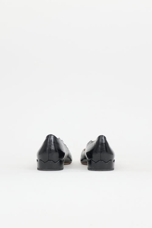 Chloé Leather Scalloped Flat